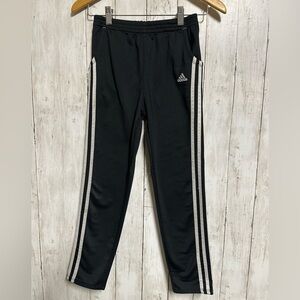 Adidas Black Joggers with White Stripes Size M
